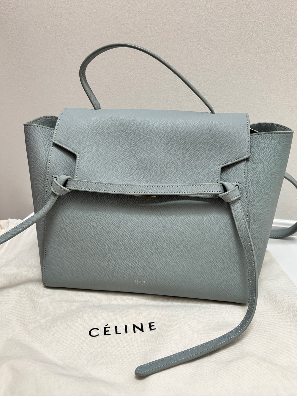 Celine mini belt Blue Gray Shoulder Bag
